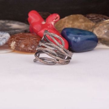 Taşsız El İşi Oksitli Model Tasarım Gümüş Yüzük