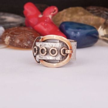 Taşsız El İşi Kemer Model Tasarım Gümüş Yüzük