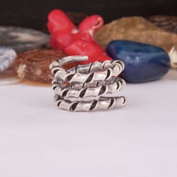 Taşsız El İşi Burgu Model Tasarım Gümüş Yüzük