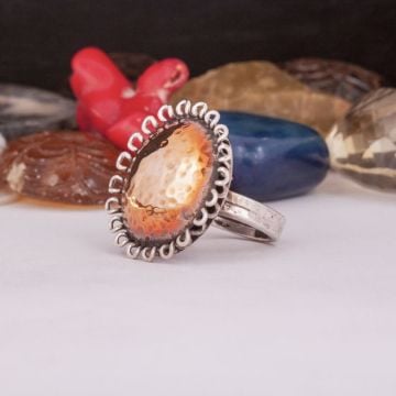 Taşsız El İşi Papatya Model Tasarım Gümüş Yüzük