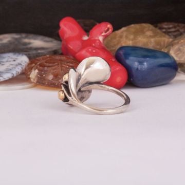 Taşsız El İşi Çiçek Model Tasarım Gümüş Yüzük