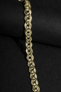 Nonna Model Gümüş 7,50 mm Genişlik Bileklik 17 Cm - Altın Rengi