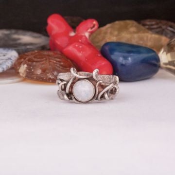 Ay Taşı Taşlı El İşi Model Özel Tasarım Yüzük