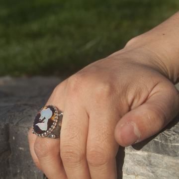 Bağa Üzeri Sedef Fatih Sultan Mehmet El İşi Yüzük