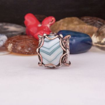 Yeşil Akik El İşi Model Özel Tasarım Gümüş Yüzük