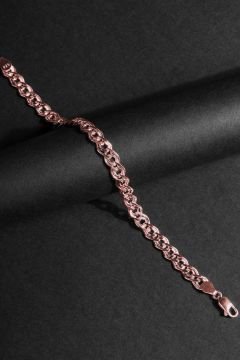 Nonna Model Gümüş 7,50 mm Genişlik Bileklik 18 Cm - Rose Rengi