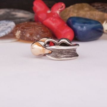 Kırmızı Zirkon Taşlı El İşi Tasarım Gümüş Yüzük