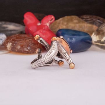 Zirkon Taşlı Ağaç Model Özel Tasarım Gümüş Yüzük