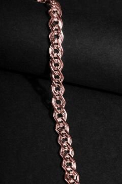 Nonna Model Gümüş 7,50 mm Genişlik Bileklik 20 Cm - Rose Rengi