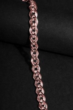 Nonna Model Gümüş 7,50 mm Genişlik Bileklik 21 Cm - Rose Rengi