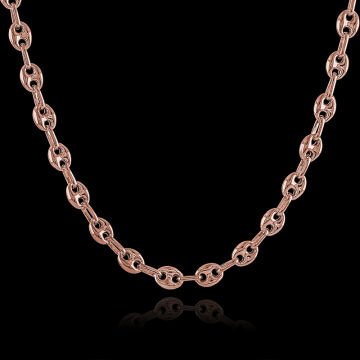 Gemici Düğümü 6,00 mm Genişlik Gümüş Unisex Zincir Kolye 60 Cm - Rose Rengi