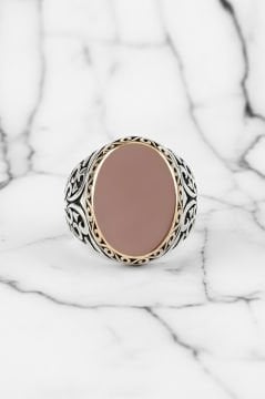 Akik Taşlı Gümüş Erkek Yüzük