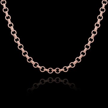 Doch Model Gümüş Zincir 3,50 mm Genişlik 65 Cm - Rose Rengi