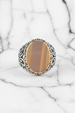 Kaplangözü Taşlı Gümüş Erkek Yüzük