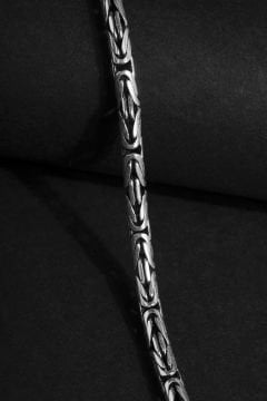 Yuvarlak Kral  Model Gümüş 4,10 mm Genişlik Bileklik