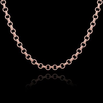 Doch Model Gümüş Zincir 3,50 mm Genişlik 70 Cm - Rose Rengi