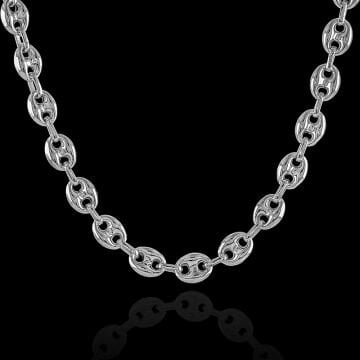 Gemici Düğümü 8,00 mm Genişlik Gümüş Unisex Zincir Kolye