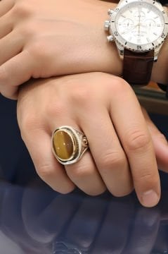 Kaplangözü Taşlı Yeni Rumi Model Gümüş Yüzük