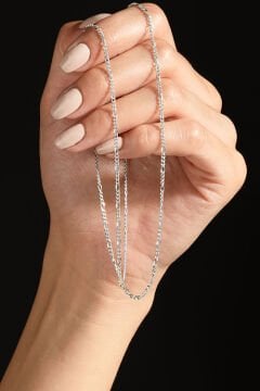 Figaro Model Gümüş Zincir 1,80 mm Genişlik