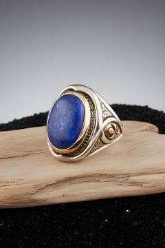 Lapis Taşlı Yeni Rumi Model Gümüş Yüzük