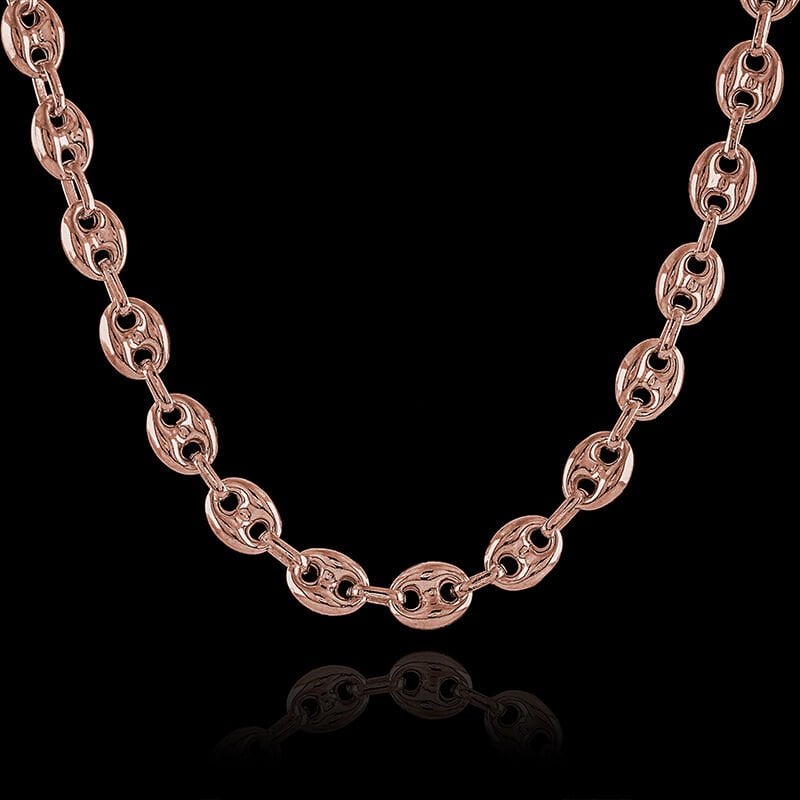 Gemici Düğümü 8,00 mm Genişlik Gümüş Unisex Zincir Kolye 55 Cm - Rose Rengi