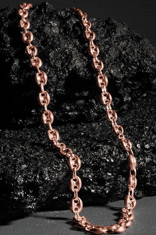 Gemici Düğümü 8,00 mm Genişlik Gümüş Unisex Zincir Kolye 60 Cm - Rose Rengi