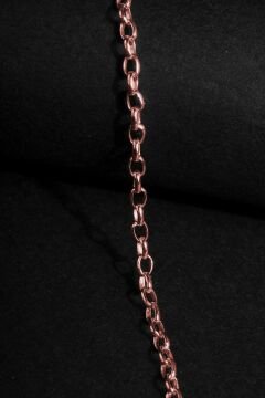 Oval Doch Model Gümüş 3,00 mm Genişlik Bileklik 16 Cm - Rose Rengi