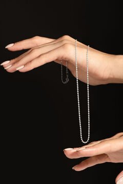 Top Zincir Model 3,00 mm Gümüş Unisex Zincir Kolye