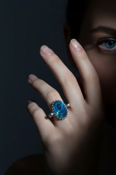 Sade Model Okyanus Sedefi Taşlı El İşi Yüzük