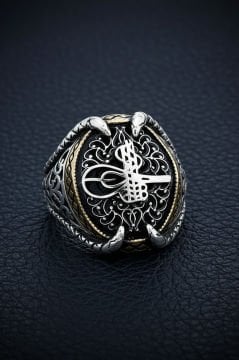 Pençe Model Tuğra Gümüş Yüzük