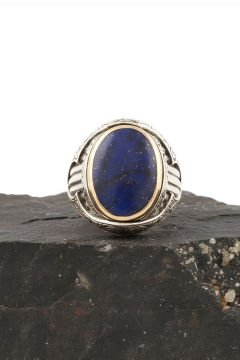 Lapis Taşlı Oval Model Gümüş Yüzük