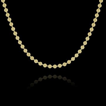 Top Zincir Model 3,00 mm Gümüş Unisex Zincir Kolye 60 Cm - Altın Rengi
