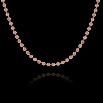 Top Zincir Model 3,00 mm Gümüş Unisex Zincir Kolye 60 Cm - Rose Rengi