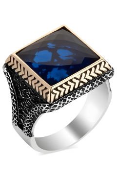 Mavi Zirkon Taşlı Gümüş Yüzük