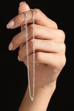 Figaro Model Gümüş Zincir 2,20 mm Genişlik