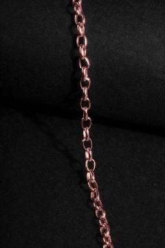 Oval Doch Model Gümüş 3,00 mm Genişlik Bileklik 19 Cm - Rose Rengi