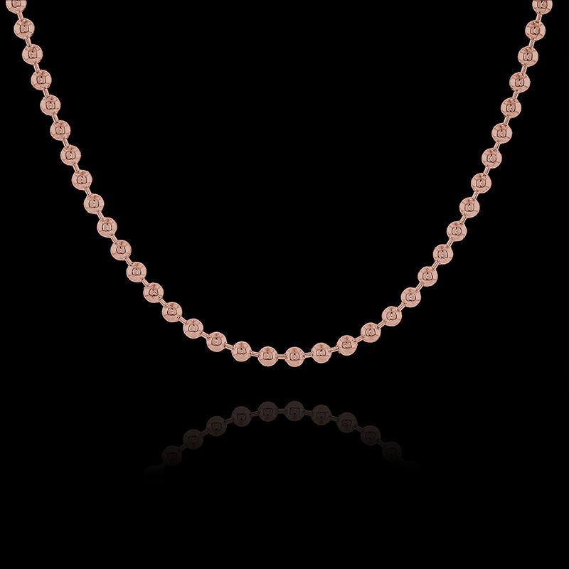 Top Zincir Model 3,00 mm Gümüş Unisex Zincir Kolye 65 Cm - Rose Rengi