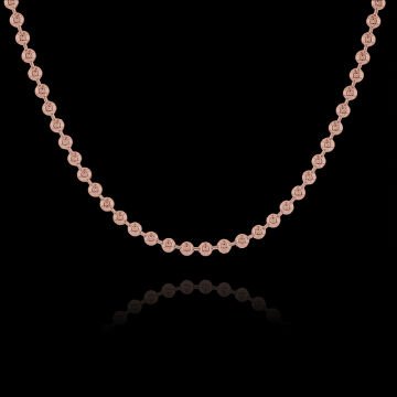 Top Zincir Model 3,00 mm Gümüş Unisex Zincir Kolye 65 Cm - Rose Rengi