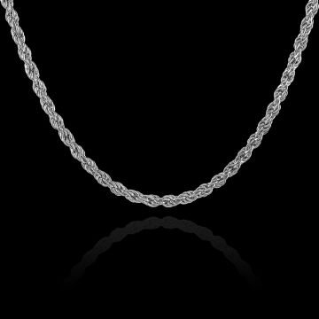 Halat Model 3,00 Milimetre Gümüş Zincir Kolye