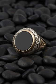 Oniks Taşlı Alemdar Model Gümüş Yüzük