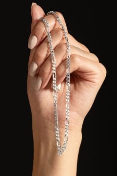 Figaro Model Gümüş Zincir 3,80 mm Genişlik