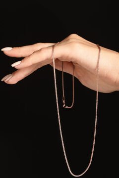 Spiga Model Gümüş Zincir 1,50 mm Genişlik 65 Cm - Rose Rengi