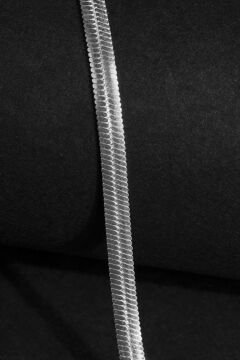 Yassı Yılan Model Gümüş 3,15 mm Genişlik Bileklik 21 Cm - Gümüş Rengi