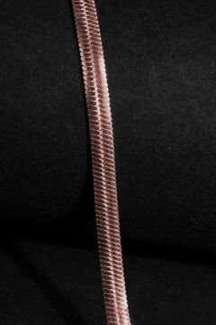 Yassı Yılan Model Gümüş 3,15 mm Genişlik Bileklik 21 Cm - Rose Rengi