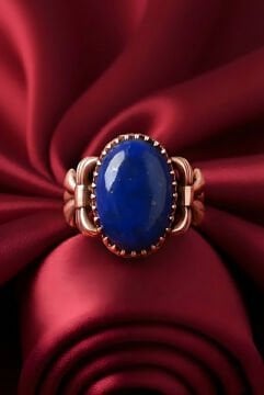 Kurdele Model Lapis Lazuli Taşlı El İşi Yüzük 20 - Rose Rengi