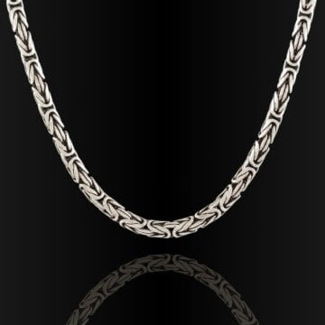 Yuvarlak Kral Model 4,30 mm Erkek Gümüş Zincir