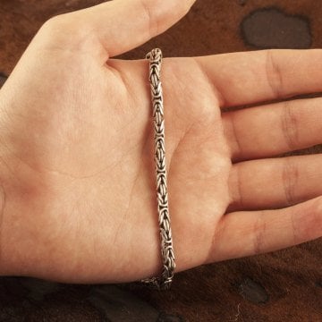 Yuvarlak Kral Model 4,30 mm Erkek Gümüş Zincir