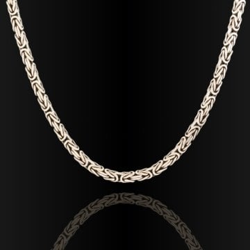 Kare Kral Model 3,30 mm Erkek Gümüş Zincir Kolye