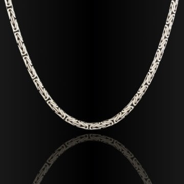 Yuvarlak Kral Model 3,20 mm Erkek Gümüş Zincir