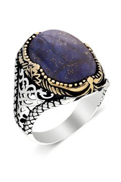 Lapis Lazuli Taşlı Gümüş Erkek Yüzük